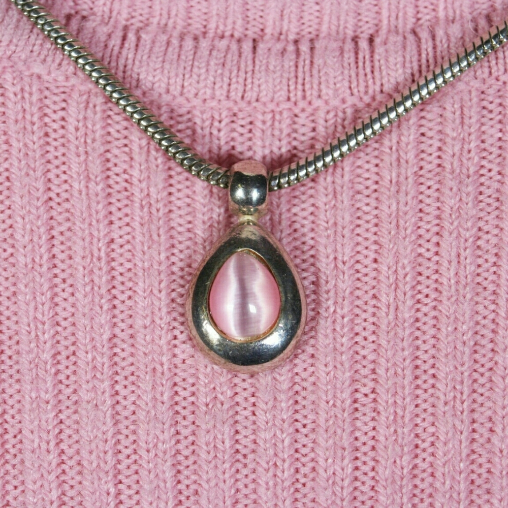 Faux pink opalish necklace